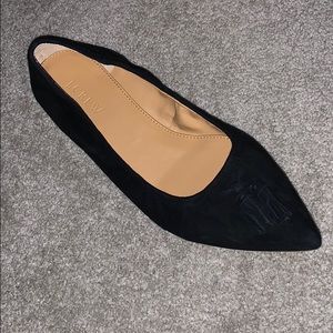 NEW IN BOX J Crew black suede stretch tassel flats